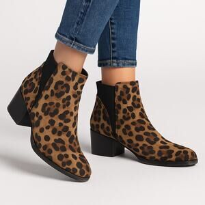 Chinese Laundry Finn Leopard Print Ankle Bootie Women’s Size 6.5